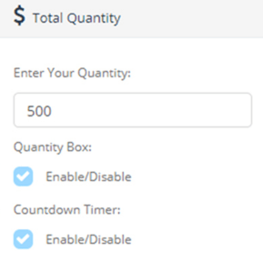Total Quantity Settings